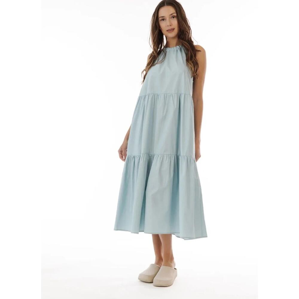 NWOT Paper Label A-Line Long Tie Back Maxi Dress Womens Size M